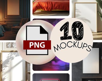 10 JPEG and PNG Wall frame mockup HD images for business owners | Poster frame mockup | Wall art mockup for lifetime use
