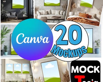 Canva 20 modelos de arte de parede com arrastar e soltar, propriedade vitalícia, modelos minimalistas, modelos de sala de estar, modelos de quarto
