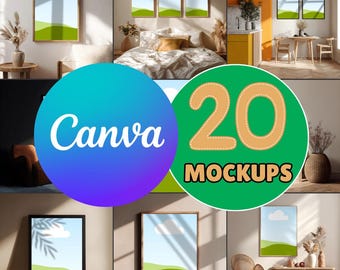 Wall Art Frame Mockup Bundle: 20 Canva 4K Vorlagen