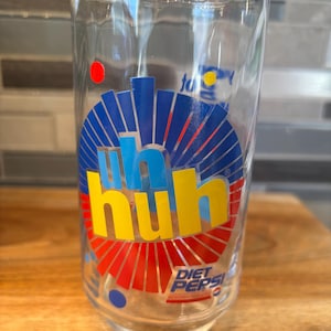 Vintage DIET PEPSI Glass "You've Got The Right One Baby, Uh Huh" // 90's Vintage //
