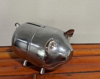 Vintage Mini Metal Piggy Bank from Hong Kong