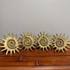 Vintage Sun Brass Napkin Holders