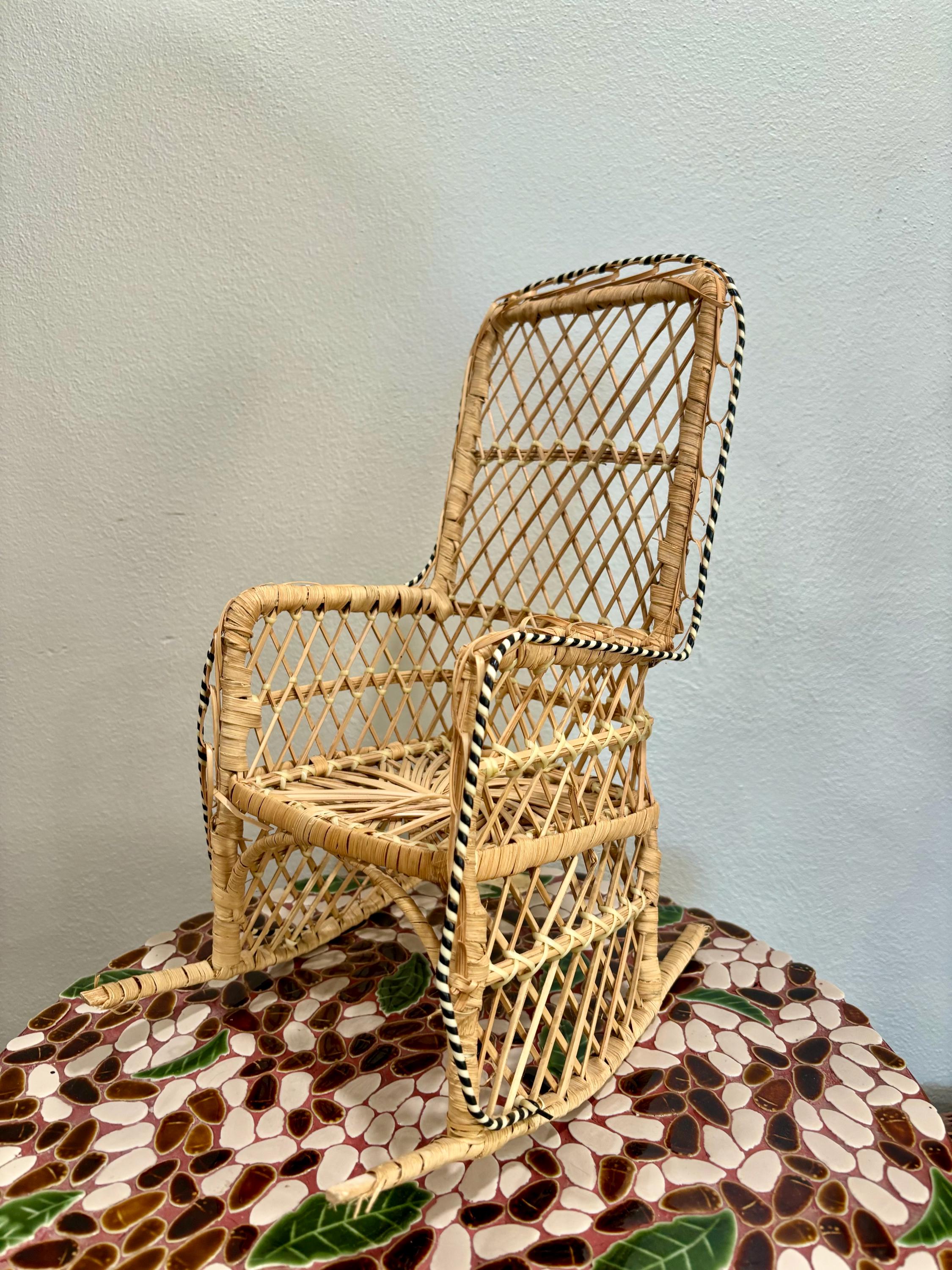 Vintage Mini Wicker Chair - Etsy