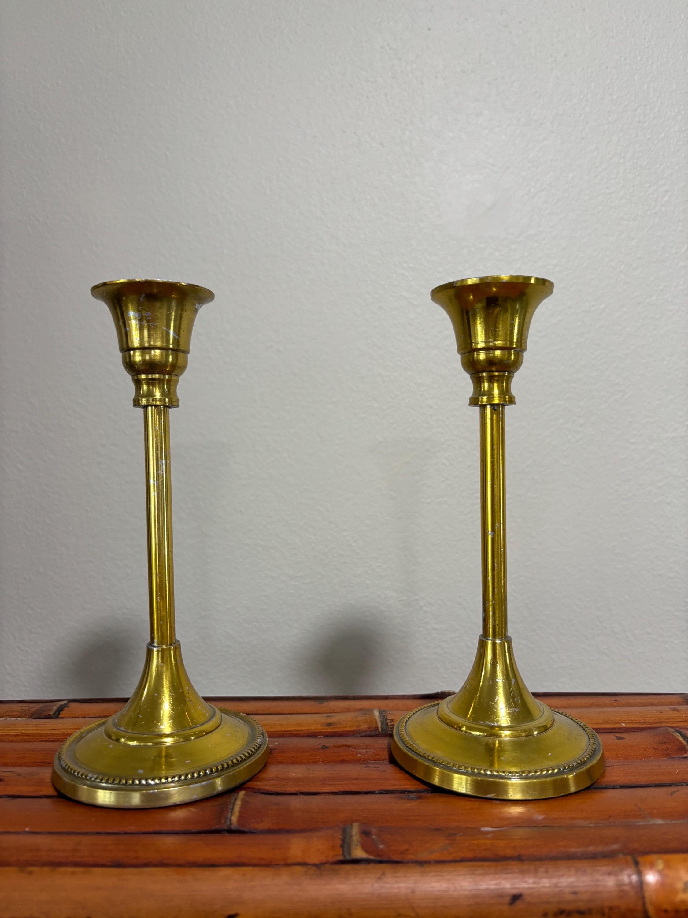 金属製（真鍮風）キャンドルホルダー 2個セット - Etsy 日本