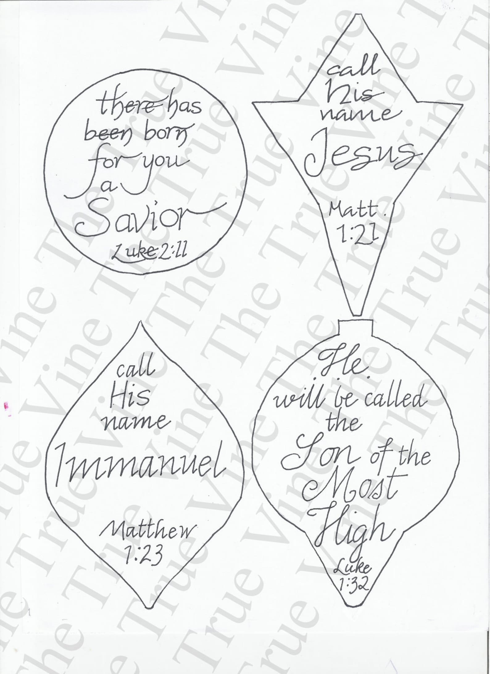 Names of Jesus Christmas Ornament Embroidery Pattern - Etsy