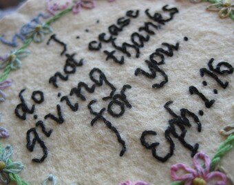 Hand Embroidery Patterns for Keepsake Thank You, Thinking of You, Get Well and Anniversary Gifts with Bible Verses