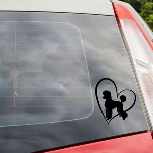 Poodle Heart Silhouette Decal