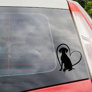 Weimaraner Heart Silhouette Decal