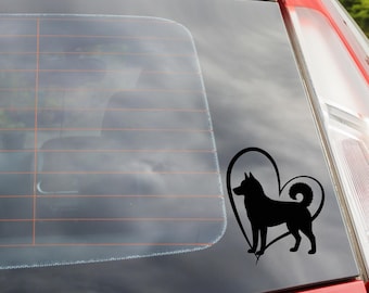 Siberian Husky Heart Silhouette Decal