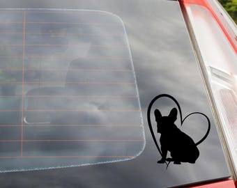French Bulldog Heart Silhouette Decal
