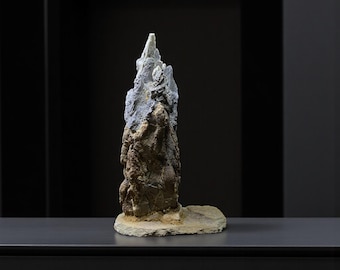 Handmade Stone Mountain Sculpture – Unique Natural Rock Art, Luxury Home & Office Decor