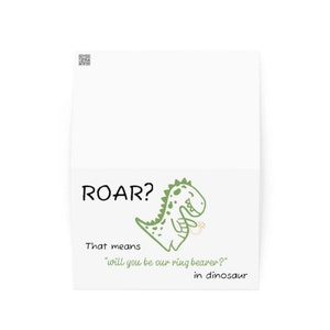 Cartão de proposta do PORTADOR DE ANEL! Amante de dinossauros, você será meu portador de aliança, pedido de portador de aliança, seja meu portador de aliança, cartões de casamento