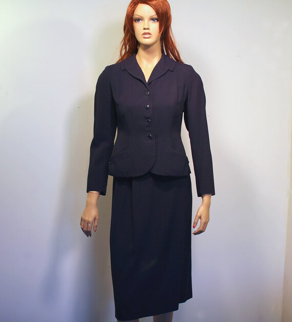 1940s Navy Blue Suit