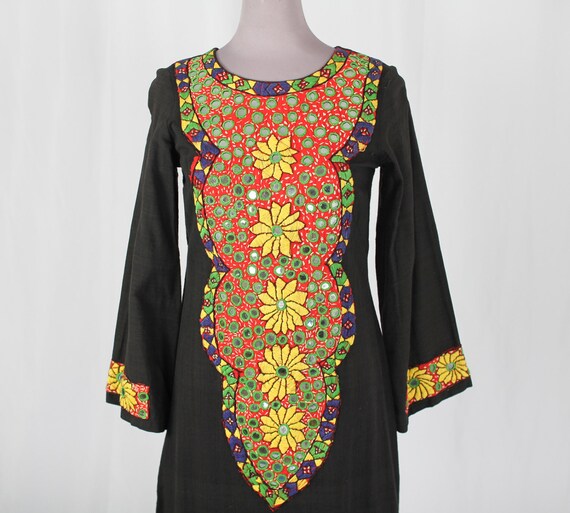 Pakistani Embroidered Mirror Maxi Dress