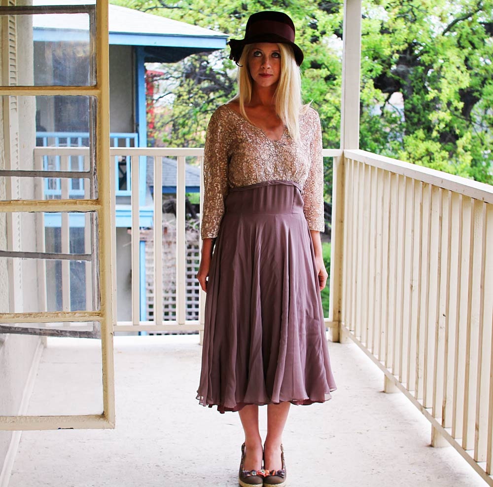 50s TAUPE COCKTAIL Dress neiman Marcus Etsy UK