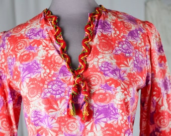 70s Psychedelic Cotton Blouse