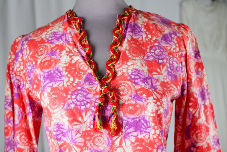 70s Psychedelic Cotton Blouse