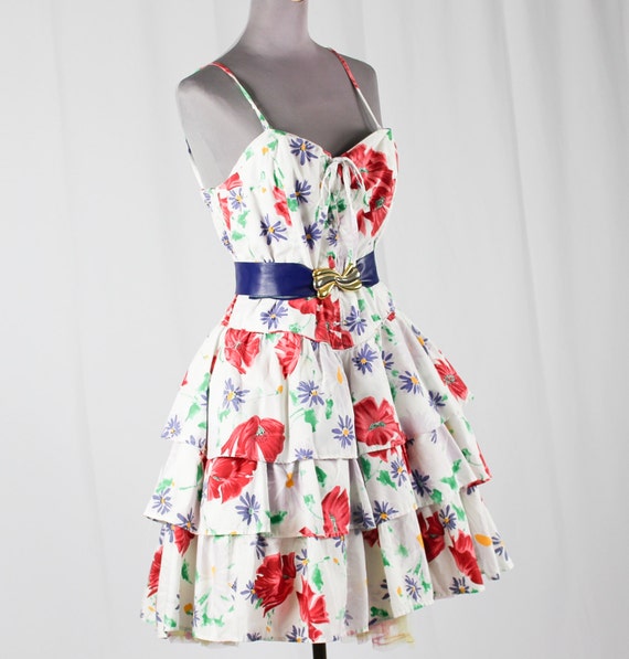 80S FLIRTY FLORAL FROCK - image 5