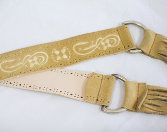 70s Embroidered SUEDE LEATHER BELT