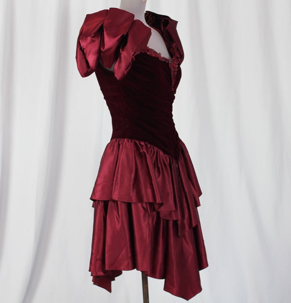 1980s Burgundy Party Dress by Zum Zum - image 3