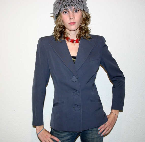 1940s Blue Grey GABARDINE JACKET - image 1