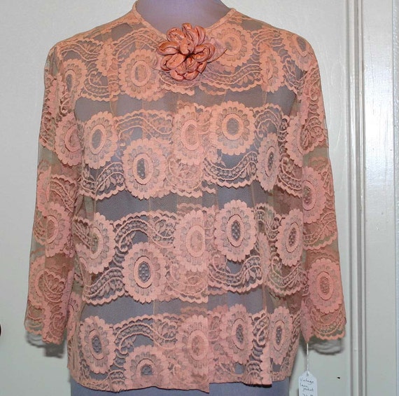 60s Lacy MAUVE DRESS And JACKET - image 5