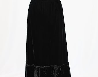 Vintage Black VELVET MIDI-SKIRT