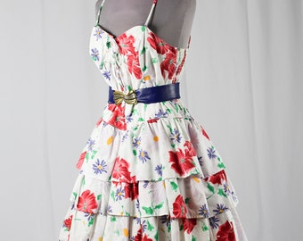 80S FLIRTY FLORAL FROCK