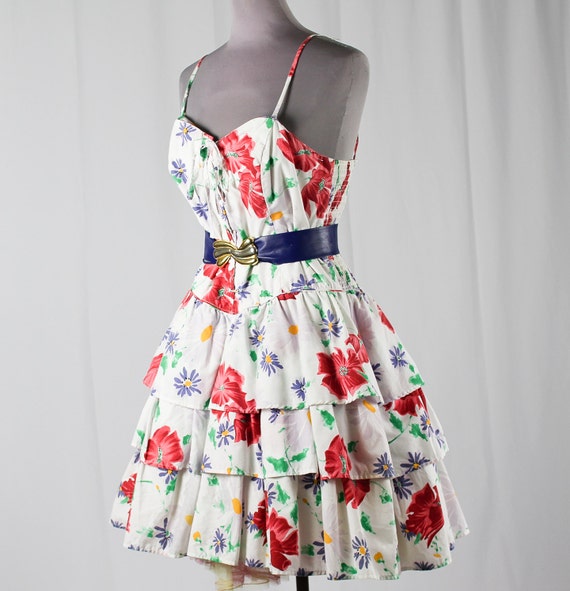 80S FLIRTY FLORAL FROCK - image 1