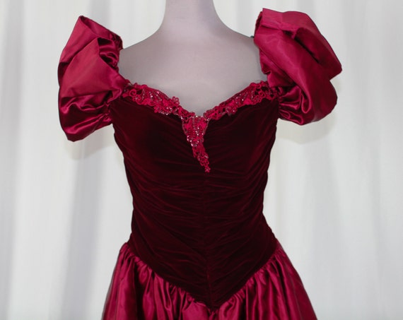 1980s Burgundy Party Dress by Zum Zum - image 2