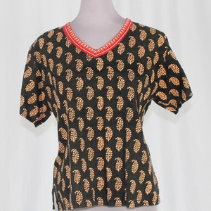 Black Cotton Ethnic Blouse image 1