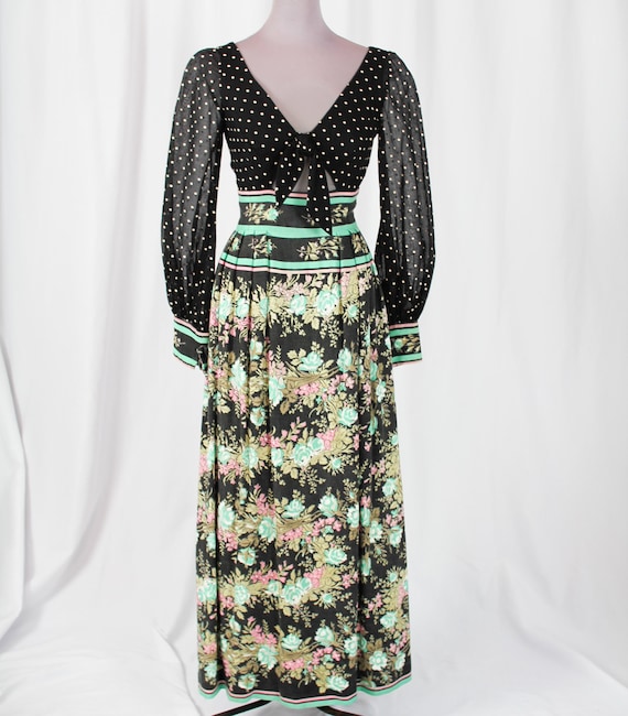 1960s Hostess Maxi Dress