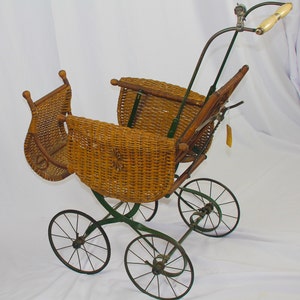 VICTORIAN WICKER Baby Doll BUGGY image 3