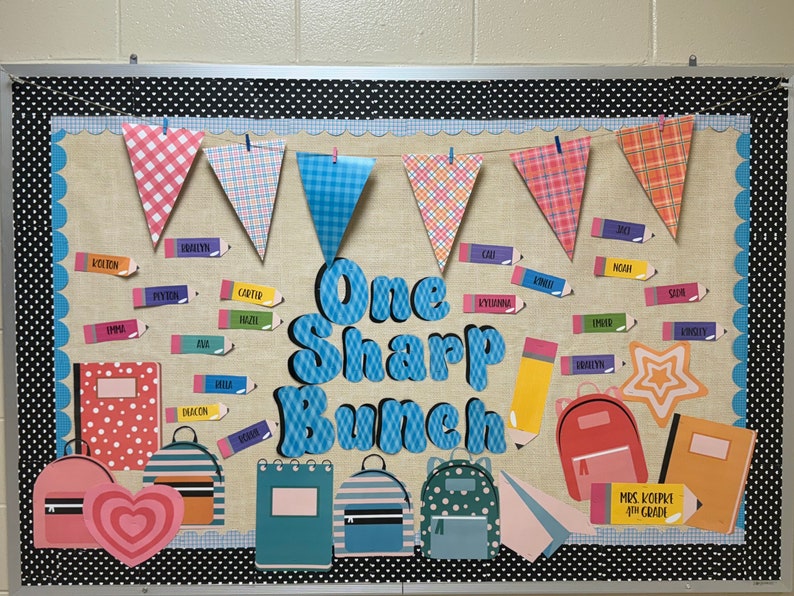 Back to School One Sharp Bunch Bulletin Board Etsy