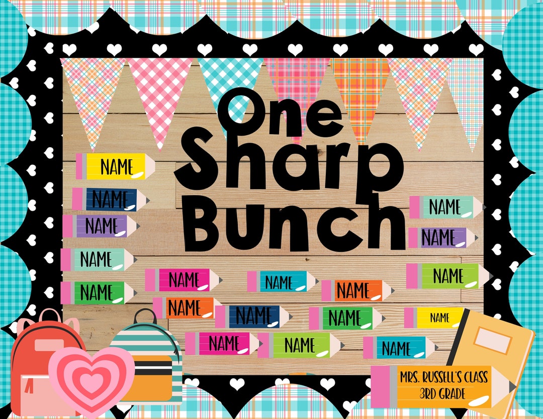 Back to School One Sharp Bunch Bulletin Board Etsy