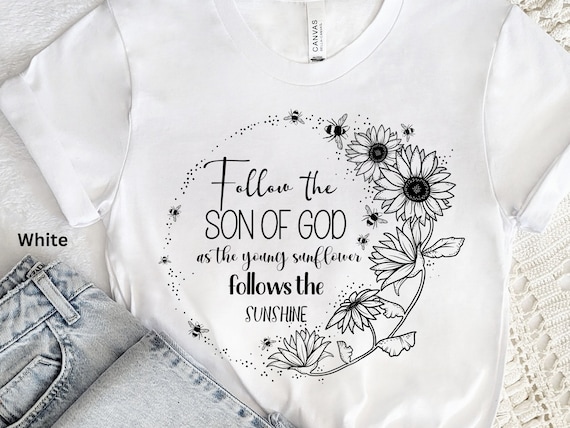 Sunflower Love Graphic Shirt For Women | Inspirational Printed T-Shirt, Casual Crewneck Short Sleeve Top - View #5