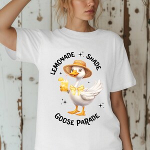 Goose Shirt, Summer Goose T-Shirt, Lemonade Shade Goose Parade Shirt, Funny Summer Animal Tee, Beach Vacation Shirt for Goose Lovers