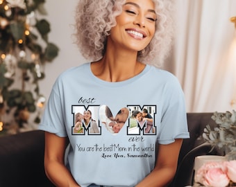 Personalized Mom Photo Collage Shirt, Custom Mother's Day Gift