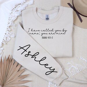 Custom Bible Verse Sweatshirt, Personalized Name Sweatshirt, Verse Shirt, Christian Apparel,Faith-Based Gift, Inspirational Quote Sweatshirt