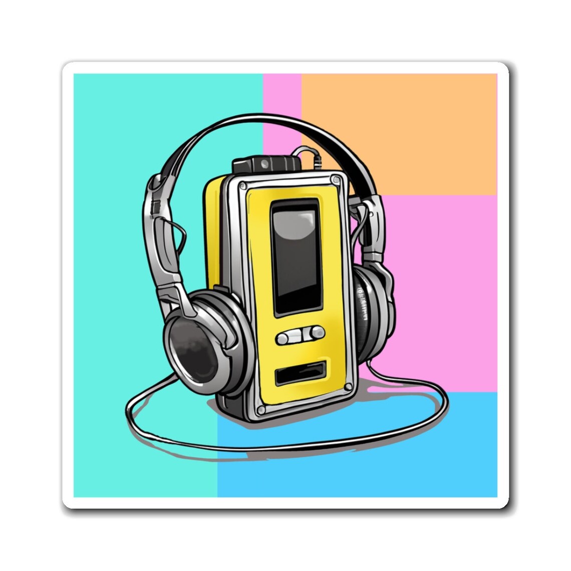 Retro Walkman Magnet, 80s Cassette Player Fridge Magnet, Vintage ...