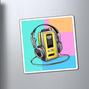 Retro Walkman Magnet, 80s Cassette Player Fridge Magnet, Vintage ...