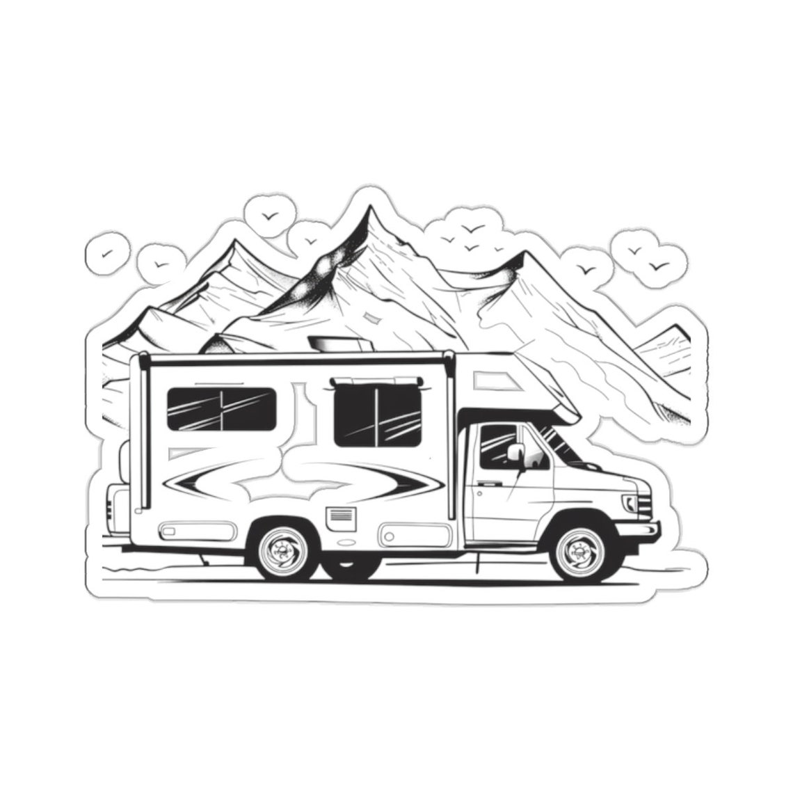 RV Camping Sticker, Mountain View, Indoor Vinyl Decal - Etsy