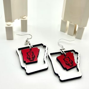 Arkansas Razorbacks Earrings - Woo Pig Earrings - Hogs Earrings - Arkansas Earrings - Razorback Earrings -  Game Day Earrings
