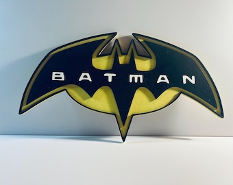 Bat Wood Sign - Wall Decor - Handmade Custom Sign - Bat Wall Decor - Comics Decor - Wood Decor - Bat Sign - Bat Yellow Sign - Bat Sig