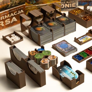 Organizador de juegos para el juego de mesa Terraforming Mars™ // Todas las expansiones + MARCADORES ADICIONALES // 5 opciones de color