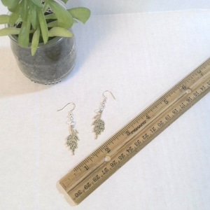 Nature inspired seaweed kelp coastal boho silver handmade earrings