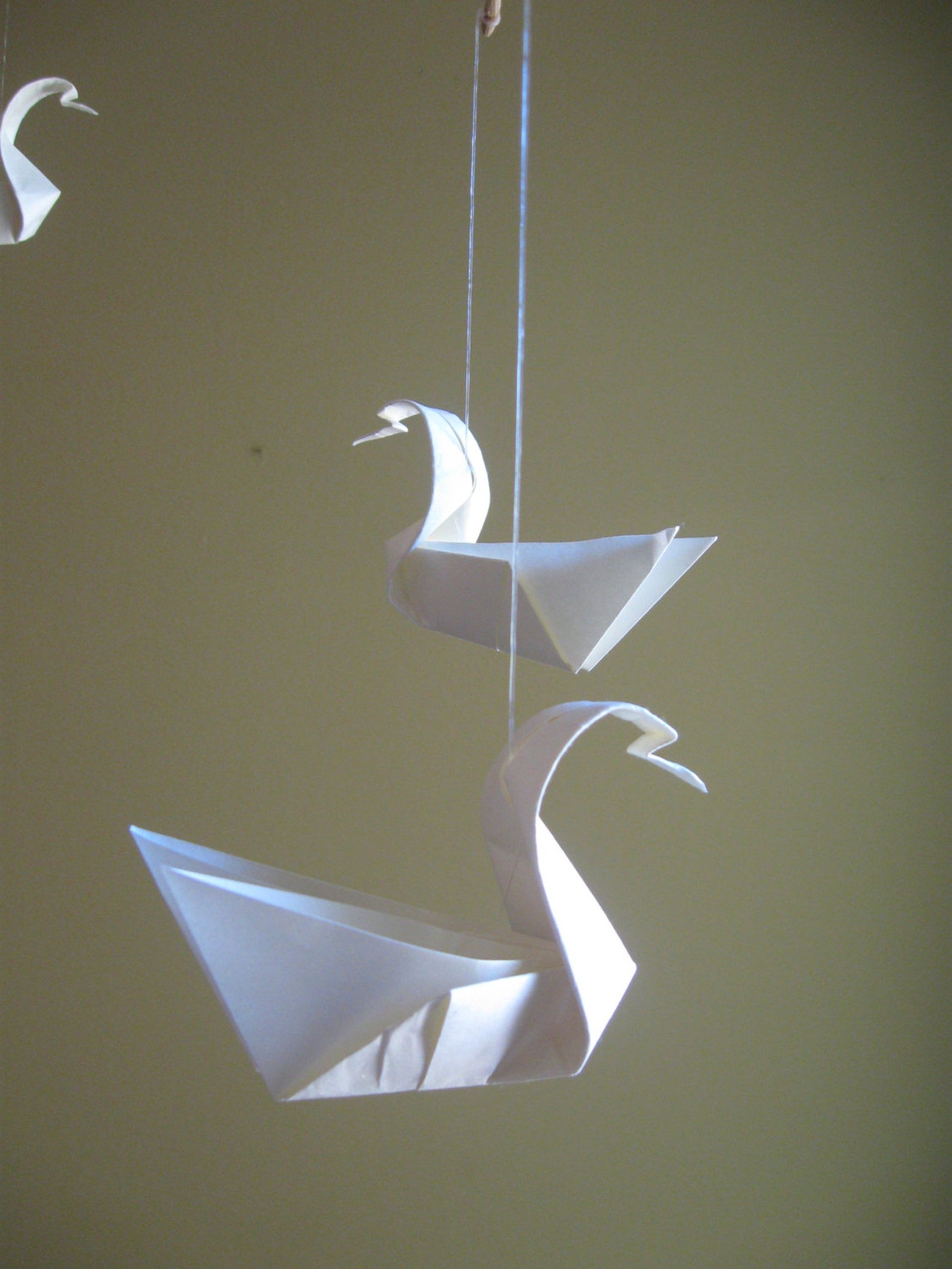 Origami Swan Mobile Zeven Zwanen Etsy