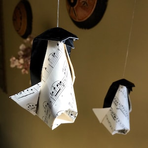 Musical Origami Penguin Mobile image 1