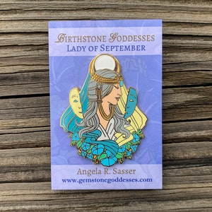 Goddesses of Autumn Hard Enamel Pin Set OR Single Pin Art Nouveau Birthstone and Birth Flower for September, October, and November Lady of September