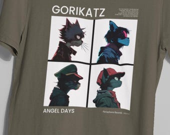 T-shirt Gorikatz - T-shirt pour amoureux des animaux - T-shirt à motif animalier confortable - Cadeau parfait pour les parents de chats